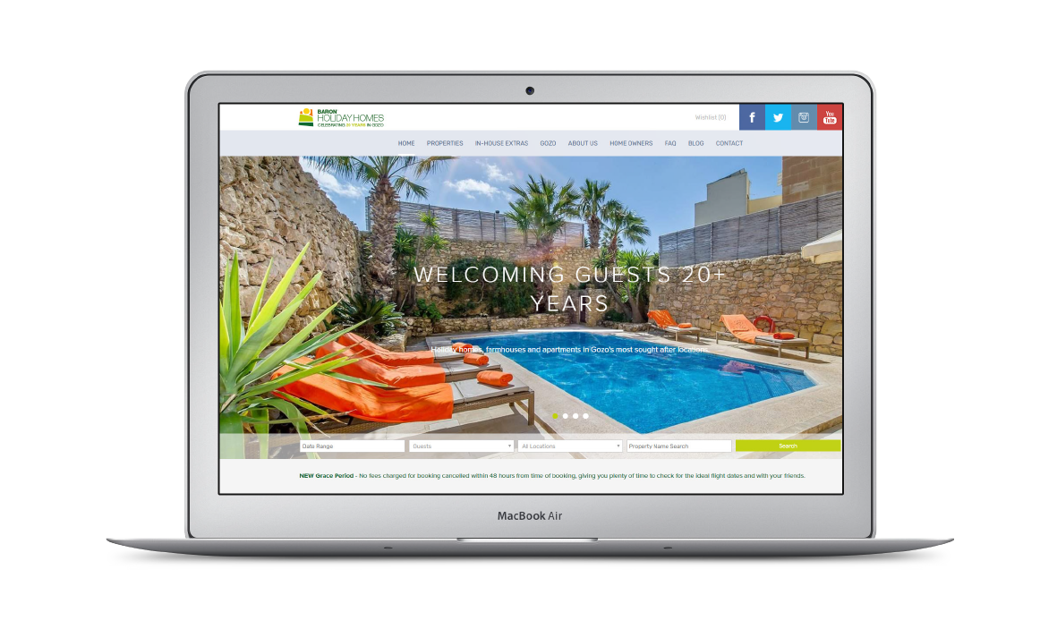 Baron Holiday Homes Website